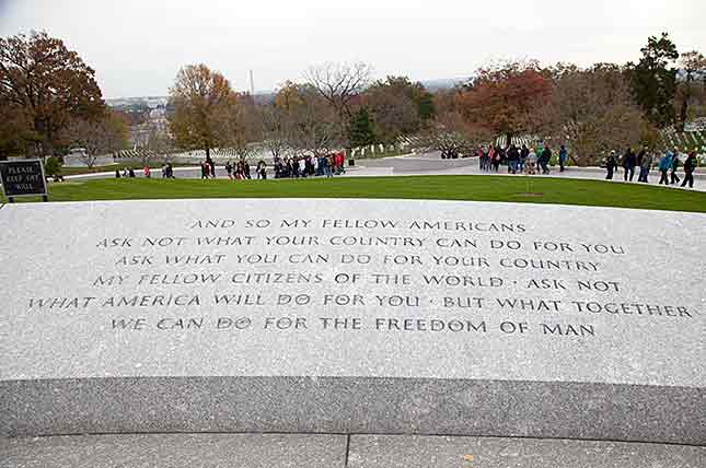 Arlington Cemetery, Ask not ...